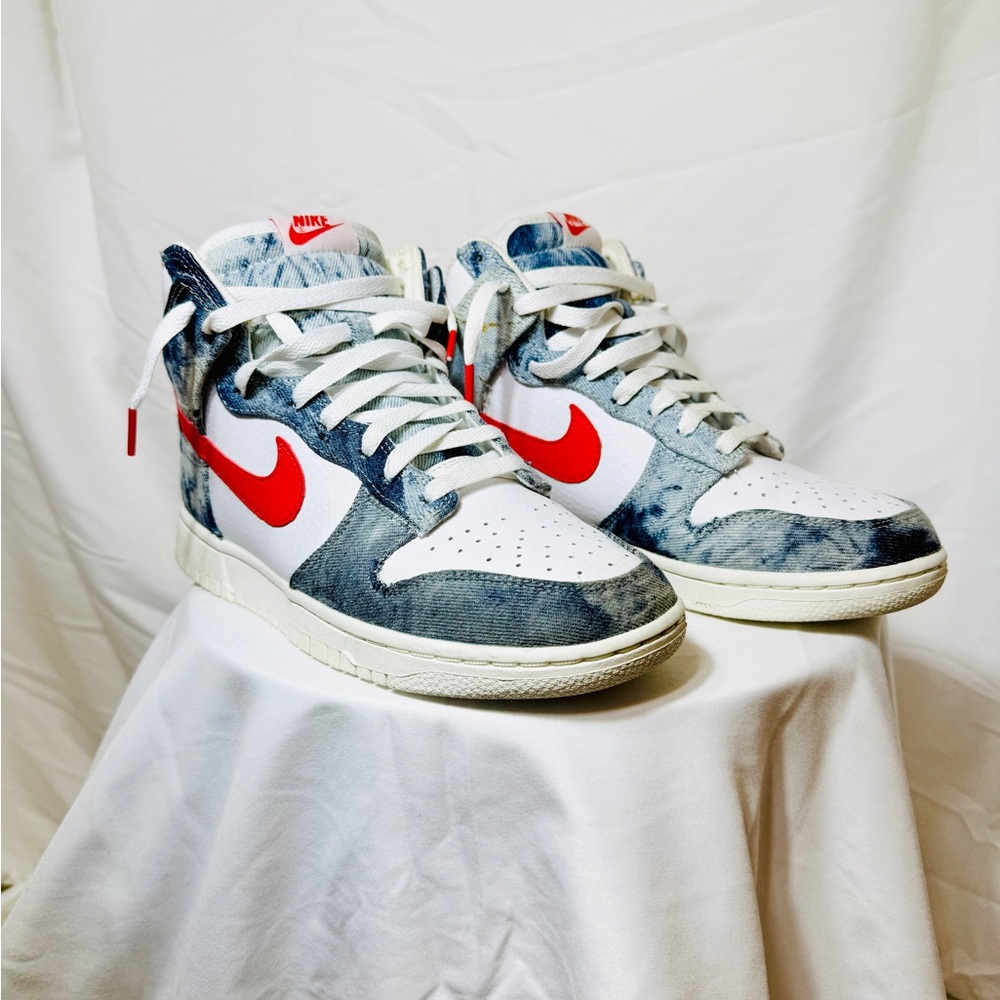 Nike Dunk High Washed Denim Sz 9 (women’s)